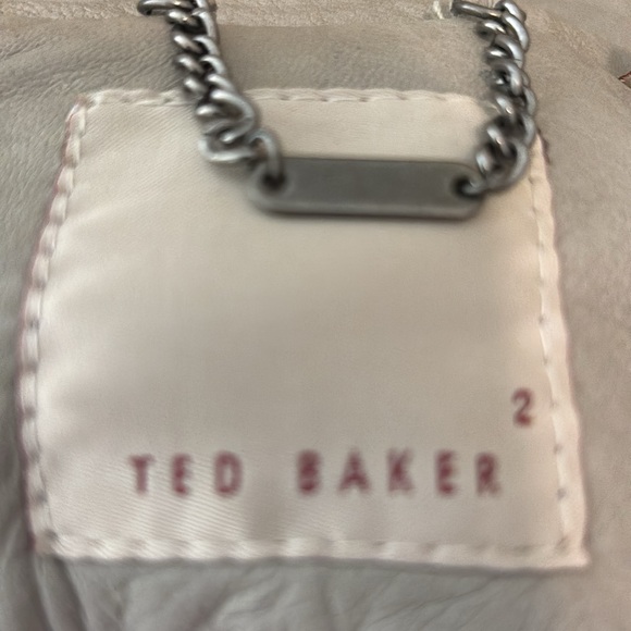 Ted Baker Grey Leather Jacket Size 2 - Picture 4 of 5